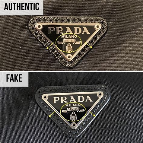 prada logo real vs fake|prada label authentic.